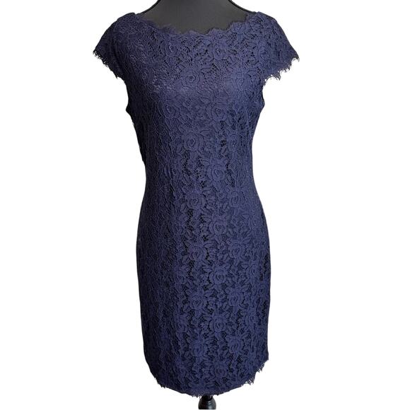 Eliza J Floral Lace Cap Sleeve Sheath Dress‎ Women’s Size 6 Elegant Timeless MOB